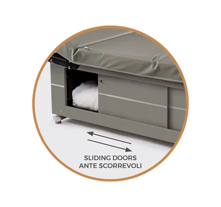STORAGE BASE WITH SLIDING DOORS
