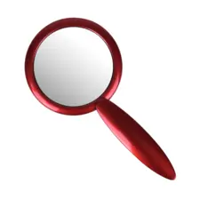 Mini Mirror with Handle - Metallic Red