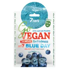 Chinese Sheet Face Mask Antistress 7DAYS Go Vegan Blue Day 25g