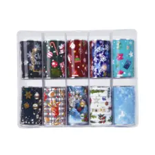 Nail Art Transfer Foils TF010-10 New Year 10pcs