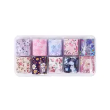 Nail Art Transfer Foils TF104-60 Flowers 10pcs