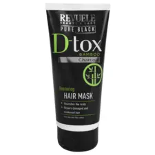 Maska za oštećenu kosu sa bambusovim ugljem REVUELE Pure Black D-tox