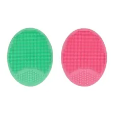 Facial Scrubbers Set - Green & Light Pink