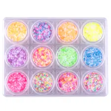 Nail Art Fluorescent Glitters 12pc