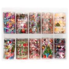 Nail Art Transfer Foils TF001-1 New Year 10pcs