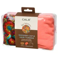 Set Hair Turban & Shower Cap Flower Power