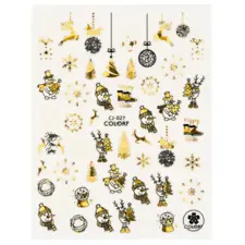 Nail Sticker White-Gold - CJ027