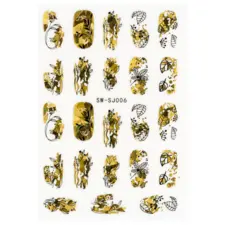 Nail Sticker Black-Gold - SJ006