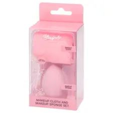 Makeup Cloth and Sponge Set - Pink