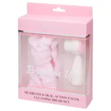Headband and Dual-Action Facial Cleansing Brush Set - Brighten Up
