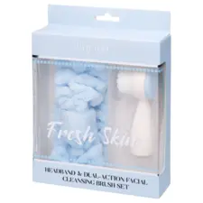 Headband and Dual-Action Facial Cleansing Brush Set - Fresh Skin