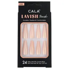 Press-on tips - Peach Chrome