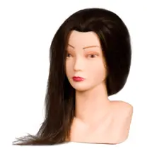 Training Head Natural Hair COMAIR Dark Brown 40cm