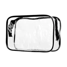 Transparent Waterproof Cosmetic Bag - Small - Black