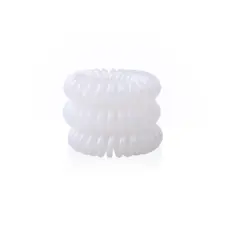 Spiral Hair Ties INFINITY 3pcs White