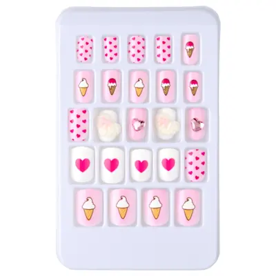 Press-on tips - Light Pink & White