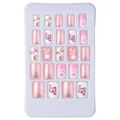 Press-on tips - Pink & Glitter