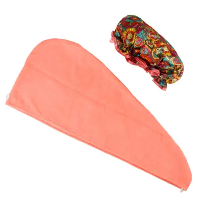 Set Hair Turban & Shower Cap Flower Power