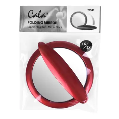 Mini Mirror with Handle - Metallic Red