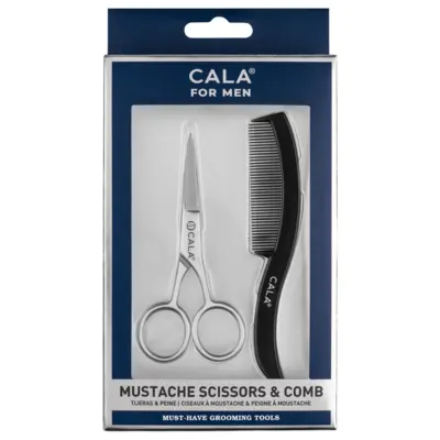 Mustache Scissors & Comb CALA For Men