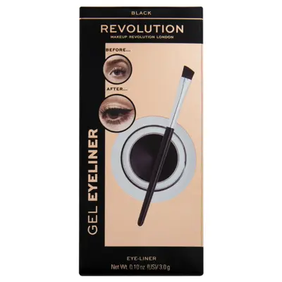 Gel Eyeliner with Angled Brush MAKEUP REVOLUTION Black 3g