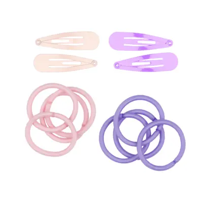 Hair Clips and Hair Bands Set - Purple