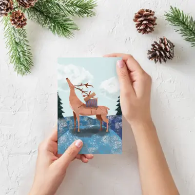 New Year Greeting Card - Reindeer