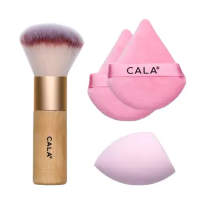 Makeup Brush & Sponge Set - Flawless Finish Pink