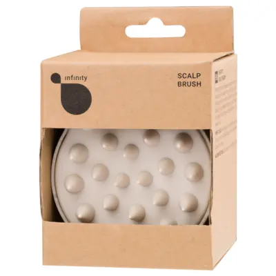 Shampoo and Scalp Massage Brush INFINITY Beige INF469