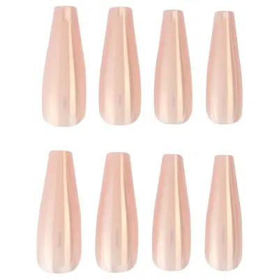 Press-on tips - Peach Chrome