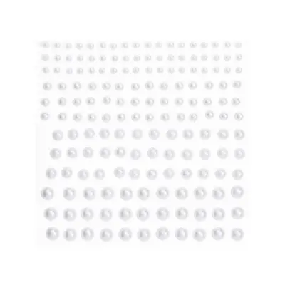 Hair Rhinestones - Pearls - White